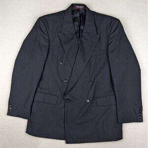 KILBURNE & FINCH - BLUE PINSTRIPE DOUBLE-BREASTED BLAZER JACKET SPORT COAT 42R